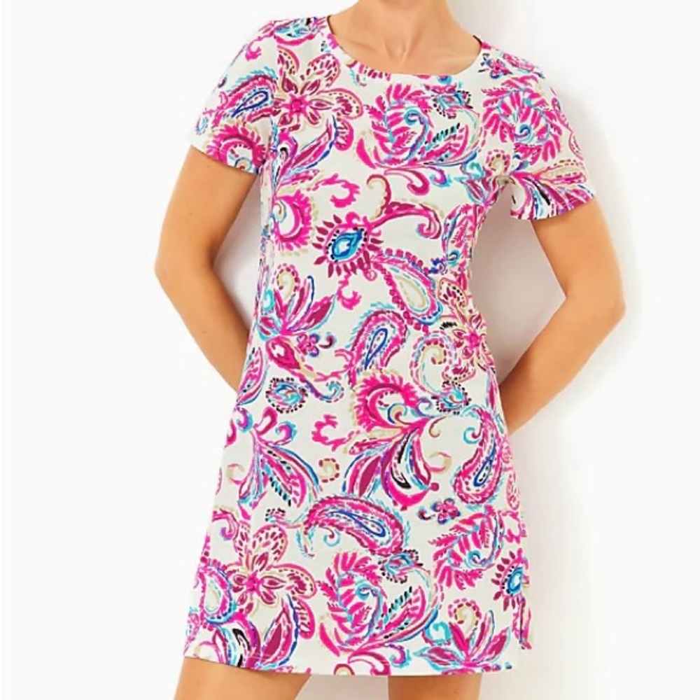 LILLY PULITZER CODY SHORT SLEEVE DRESS XXL COCONUT - FLITTING ABOUT Excellent - Picture 10 of 10